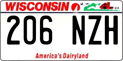 WI license plate 206NZH