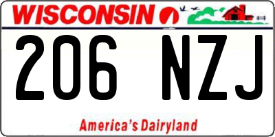 WI license plate 206NZJ