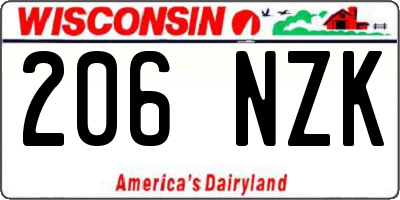 WI license plate 206NZK