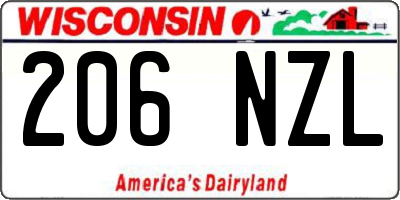 WI license plate 206NZL