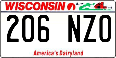 WI license plate 206NZO