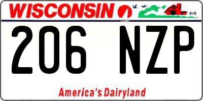 WI license plate 206NZP