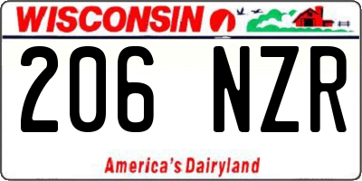 WI license plate 206NZR