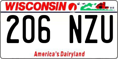 WI license plate 206NZU