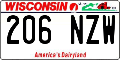 WI license plate 206NZW