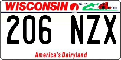 WI license plate 206NZX
