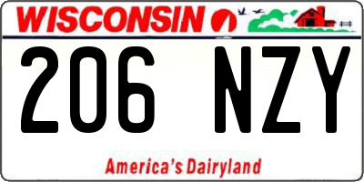 WI license plate 206NZY