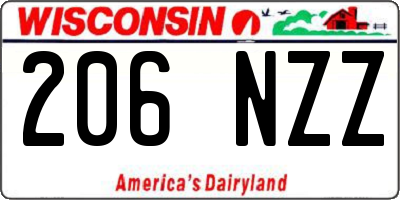 WI license plate 206NZZ