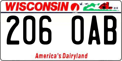 WI license plate 206OAB