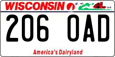 WI license plate 206OAD