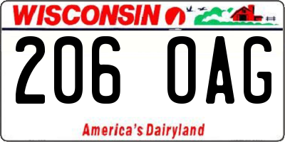 WI license plate 206OAG