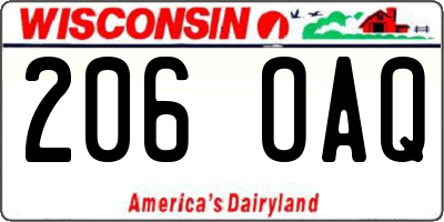 WI license plate 206OAQ