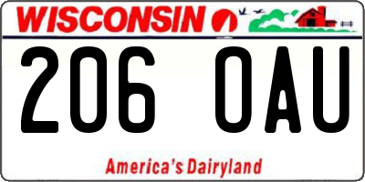 WI license plate 206OAU