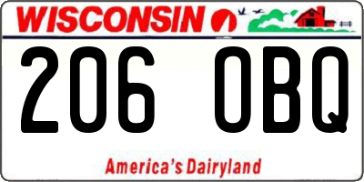 WI license plate 206OBQ