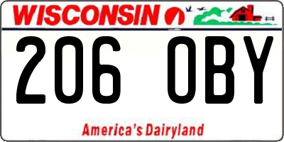 WI license plate 206OBY