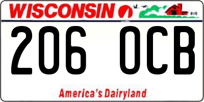 WI license plate 206OCB