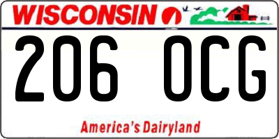 WI license plate 206OCG