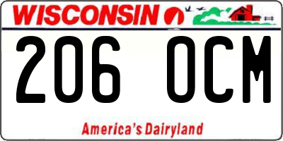 WI license plate 206OCM