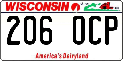 WI license plate 206OCP