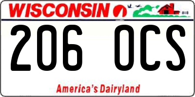 WI license plate 206OCS