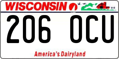 WI license plate 206OCU