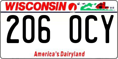 WI license plate 206OCY