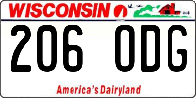 WI license plate 206ODG