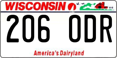WI license plate 206ODR