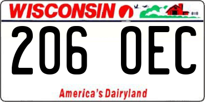 WI license plate 206OEC