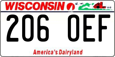 WI license plate 206OEF