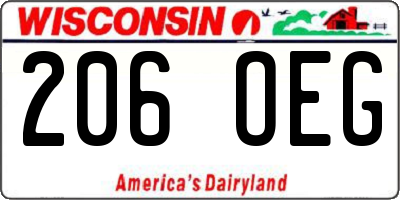 WI license plate 206OEG