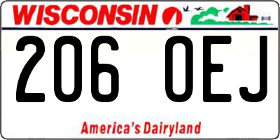 WI license plate 206OEJ