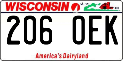 WI license plate 206OEK