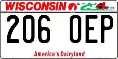 WI license plate 206OEP