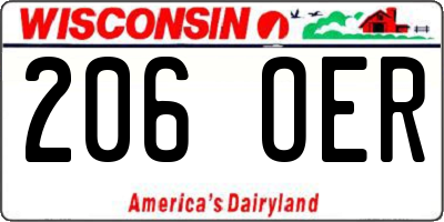 WI license plate 206OER