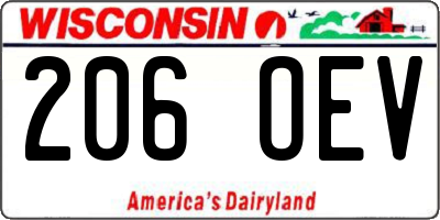 WI license plate 206OEV