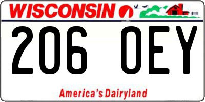 WI license plate 206OEY