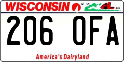 WI license plate 206OFA