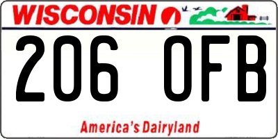 WI license plate 206OFB