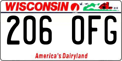 WI license plate 206OFG