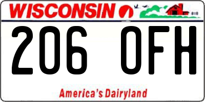 WI license plate 206OFH