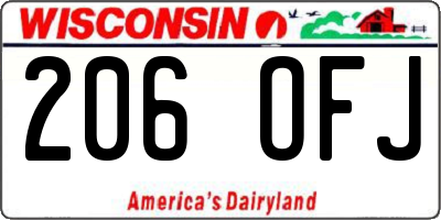 WI license plate 206OFJ