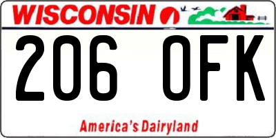 WI license plate 206OFK