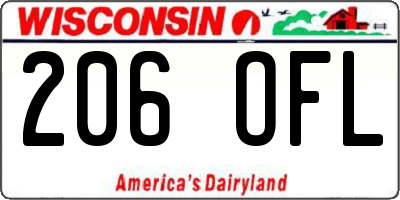 WI license plate 206OFL
