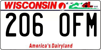 WI license plate 206OFM