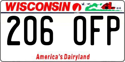 WI license plate 206OFP