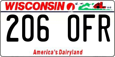 WI license plate 206OFR