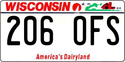 WI license plate 206OFS