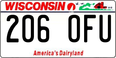 WI license plate 206OFU