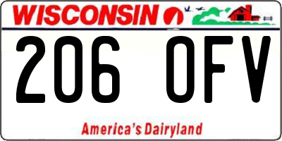 WI license plate 206OFV
